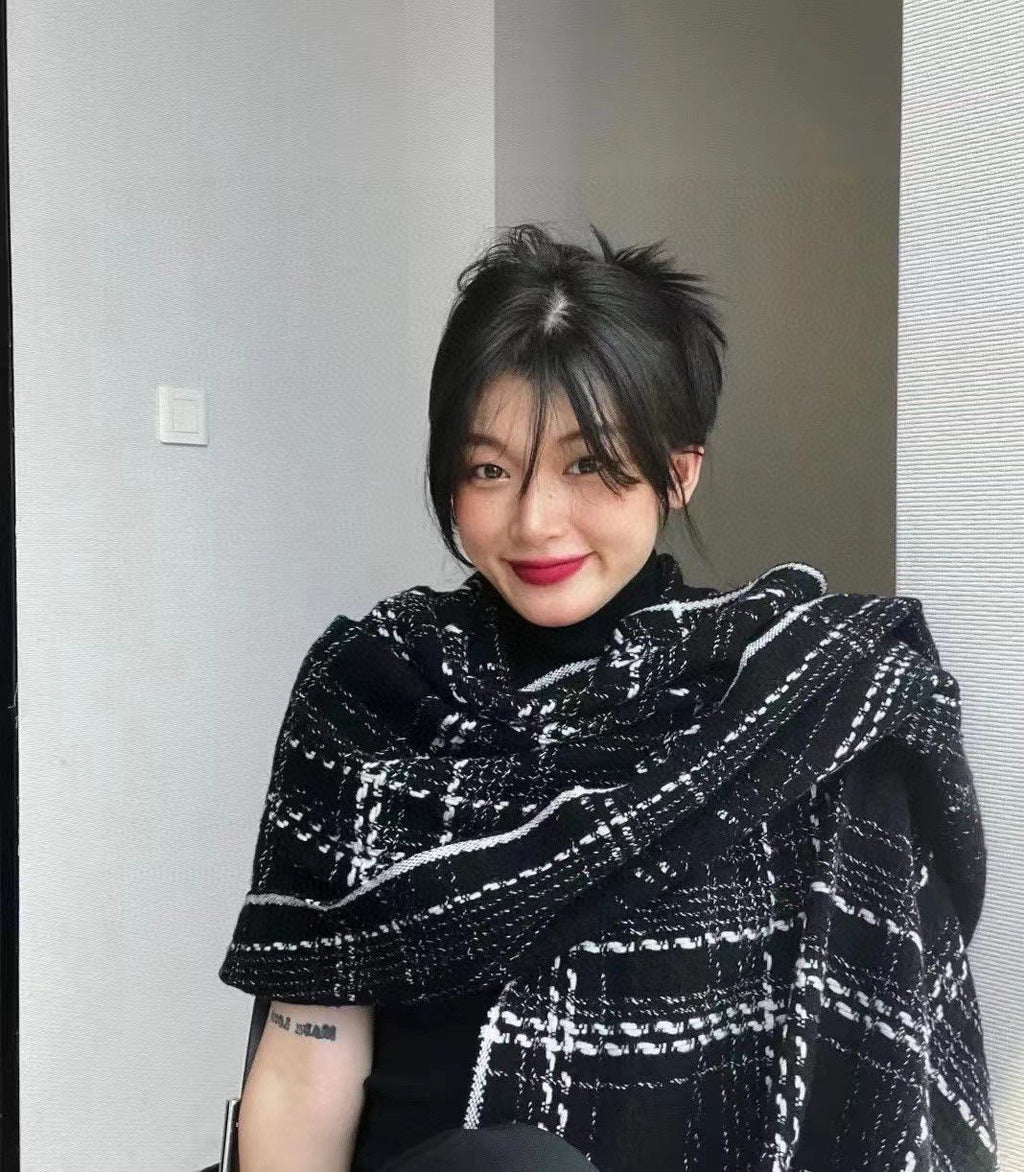 SCARF 200 CM IN BLACK CASHMERE 402147
