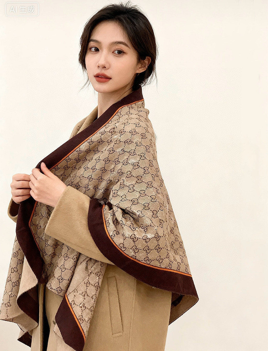 GG Classic 135CM Beige Brown Cashmere 287697