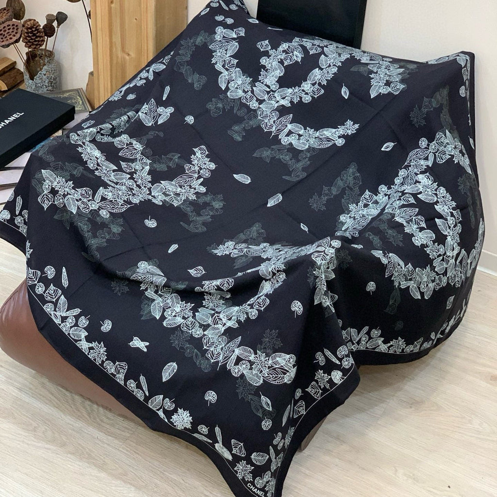 CC 25 Scarf 140cm Black Gray Cashmere 293260