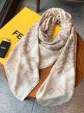 FF Scarf 140*140cm Cream Cashmere Silk 286296
