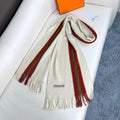 Scarf 180 CM In White Mix Red Khaki Green Cashmere  401086