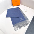 Scarf 180 CM Blue Grey Cashmere