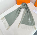 HM Scarf 190 CM Greenish Gray Wool 969439