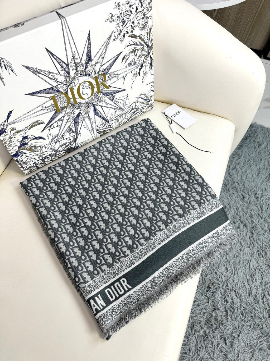 CD 26s Scarf 140cm In Cashmere Silk 313215