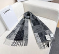 Loewe Scarf 180CM Black Gray Wool Cashmere 968612