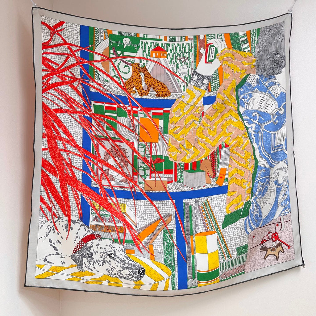 HM 26s Printed Square Scarf 88 In Silk 309443