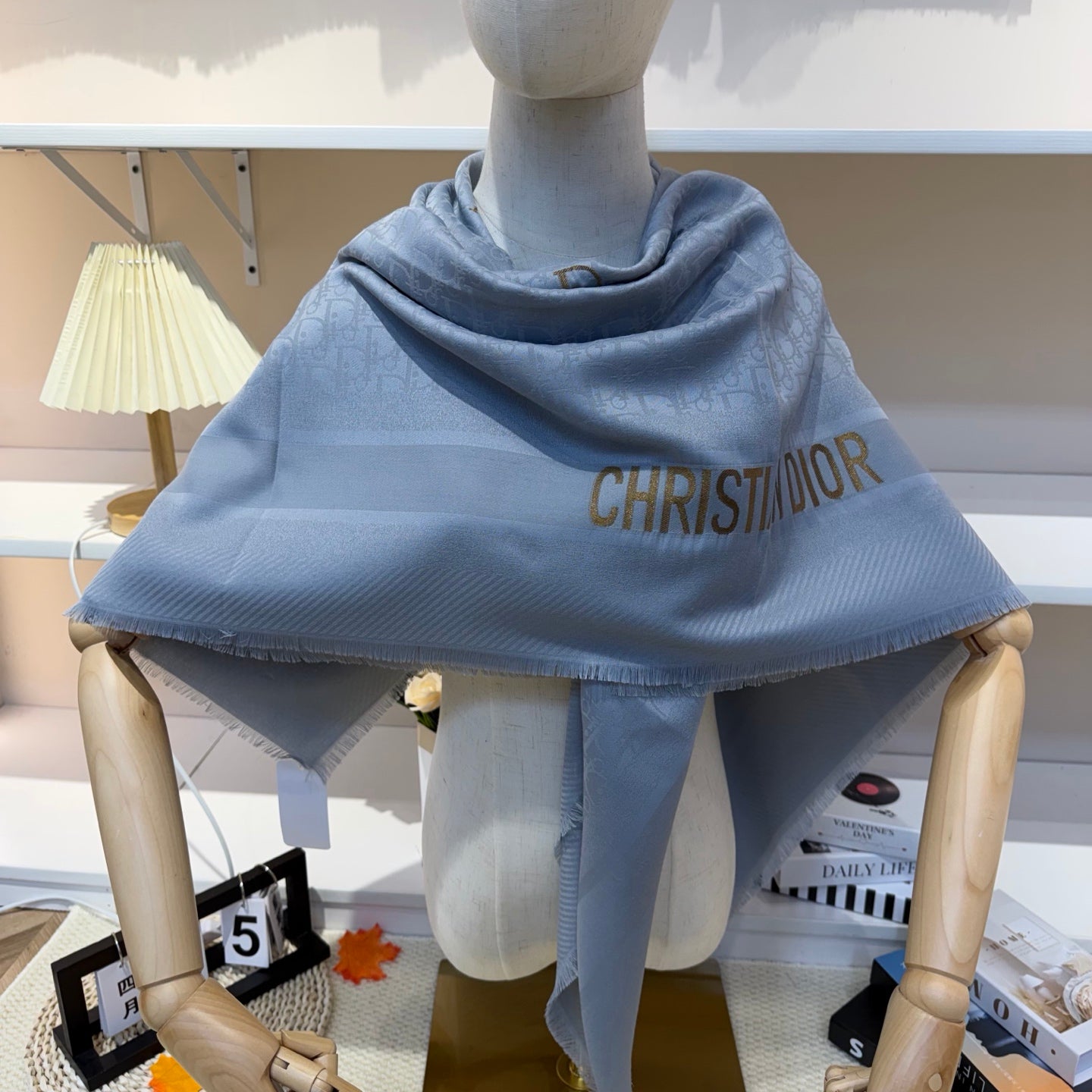 CD 26s Scarf 140cm In Cashmere Silk 281268