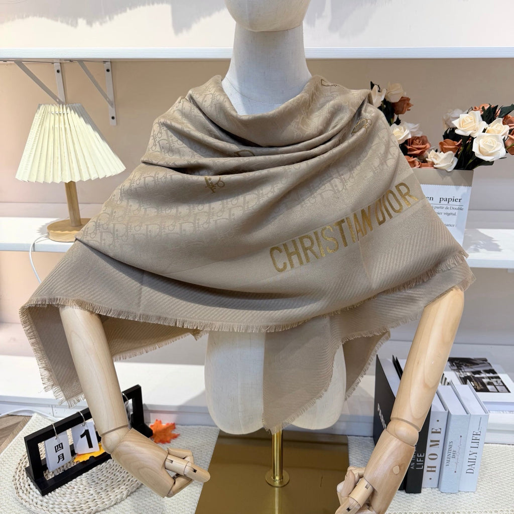 CD 26s Scarf 140cm In Cashmere Silk 281271
