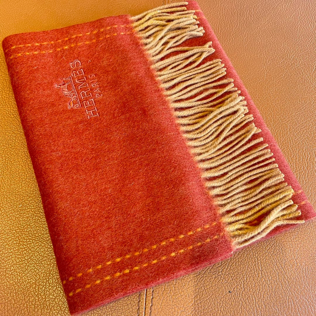 SCARF 180CM RED ORANGE CASHMERE