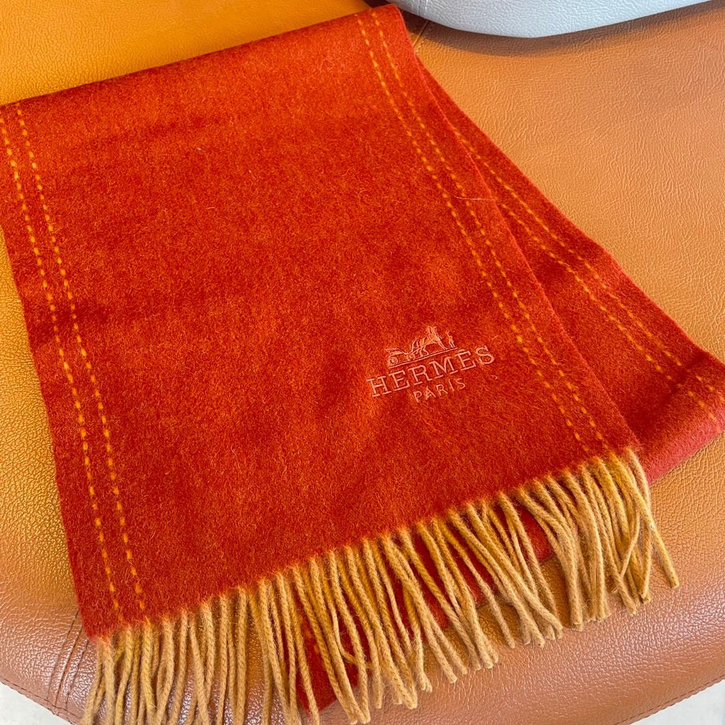 SCARF 180CM RED ORANGE CASHMERE