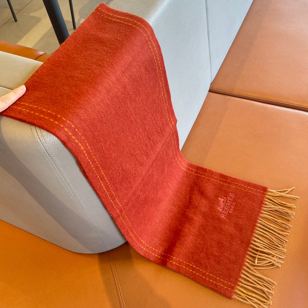 SCARF 180CM RED ORANGE CASHMERE
