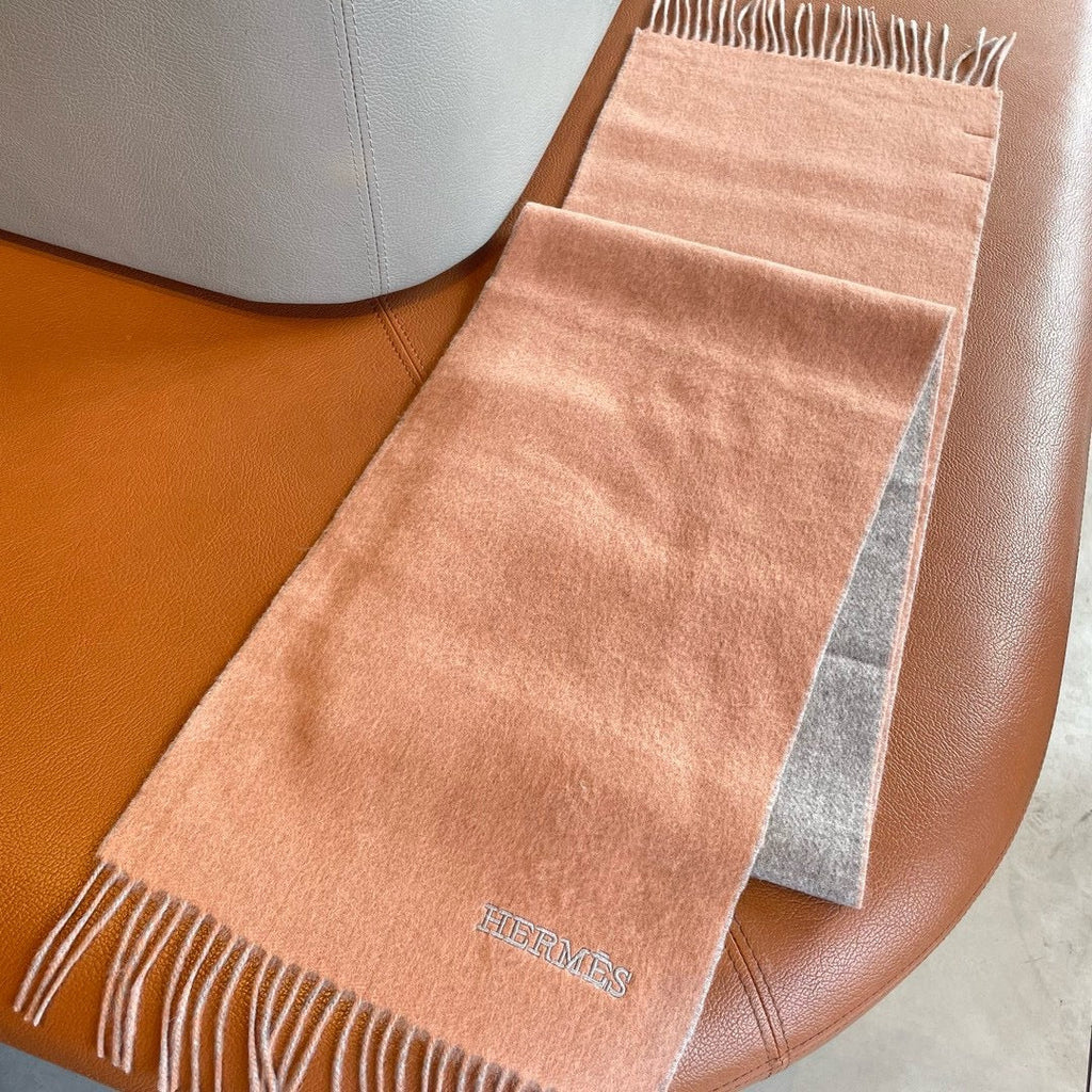 Scarf 180 CM In Pink Mix Grey Cashmere