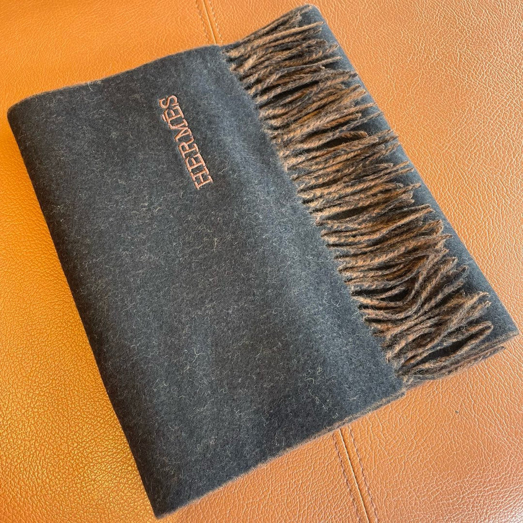 Scarf 180 CM In Black Mix Dark Beige Cashmere