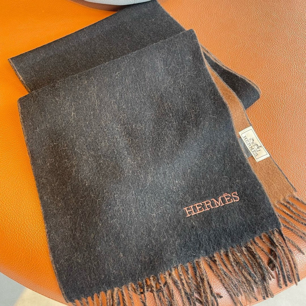 Scarf 180 CM In Black Mix Dark Beige Cashmere