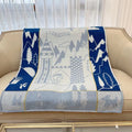 HM Avalon Epopee Blanket Blue Cashmere Wool 524202
