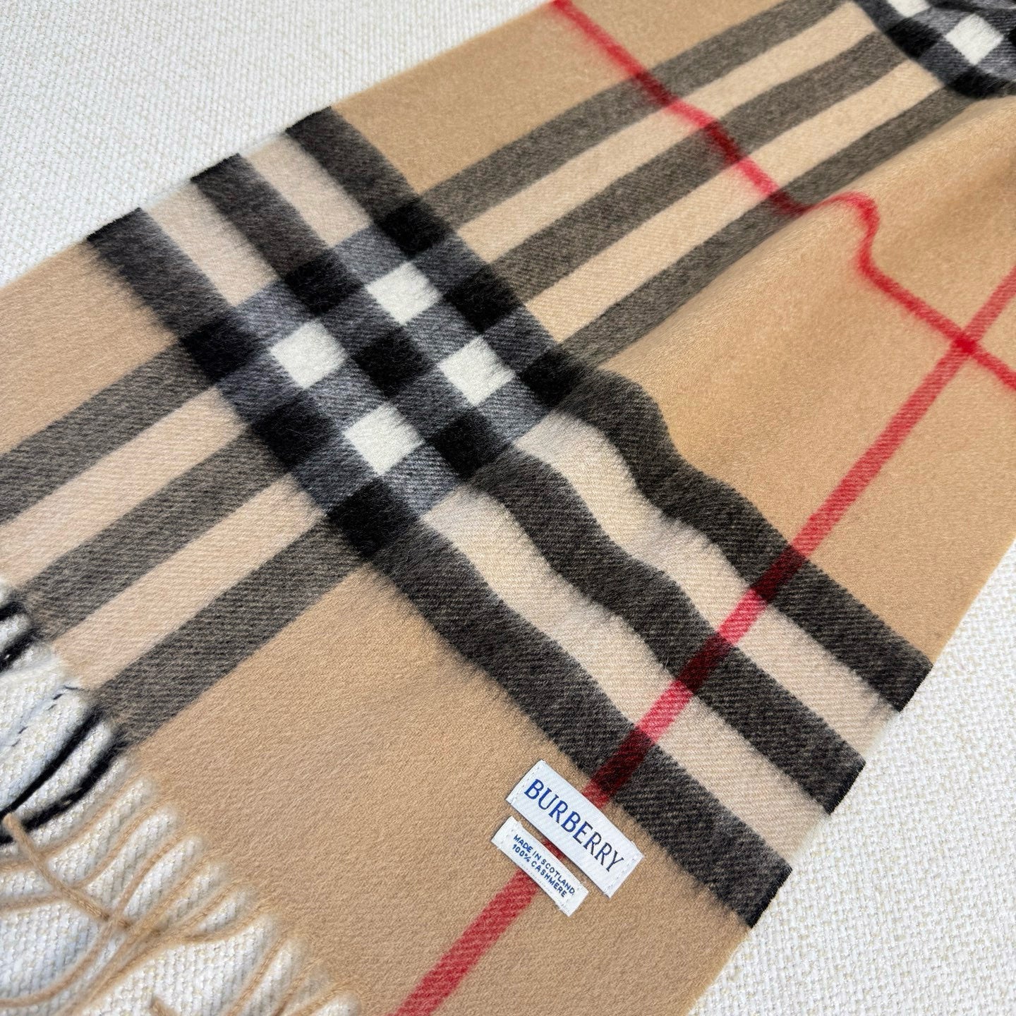BBR Long Scarf 17CM Tan Cashmere 150390