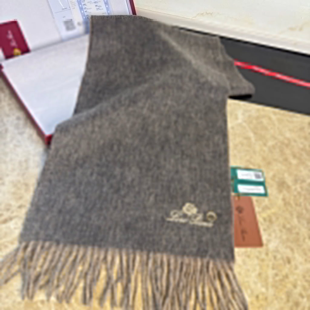 Loro Piana Long Scarf Grey Cashmere 150391