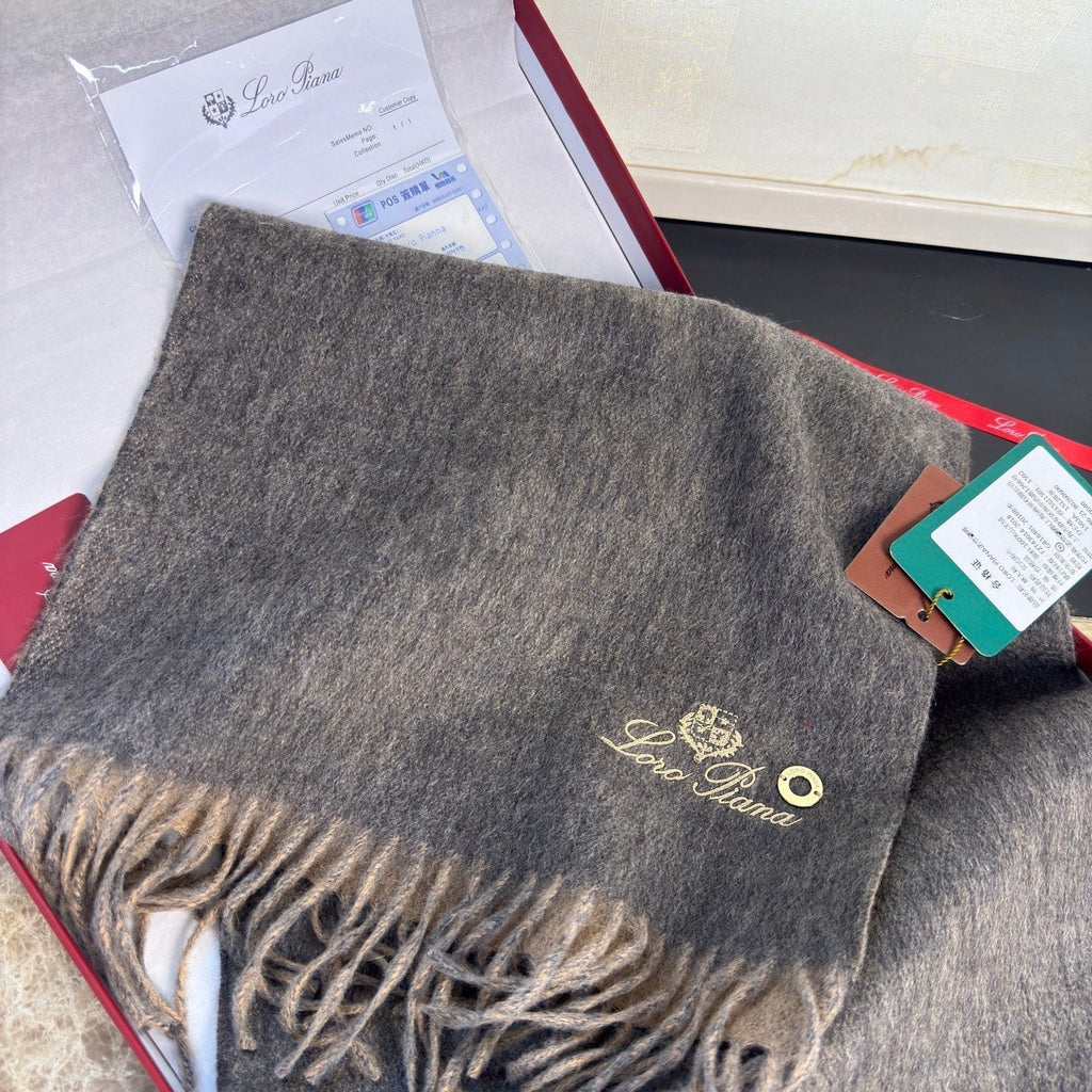 Loro Piana Long Scarf Grey Cashmere 150391