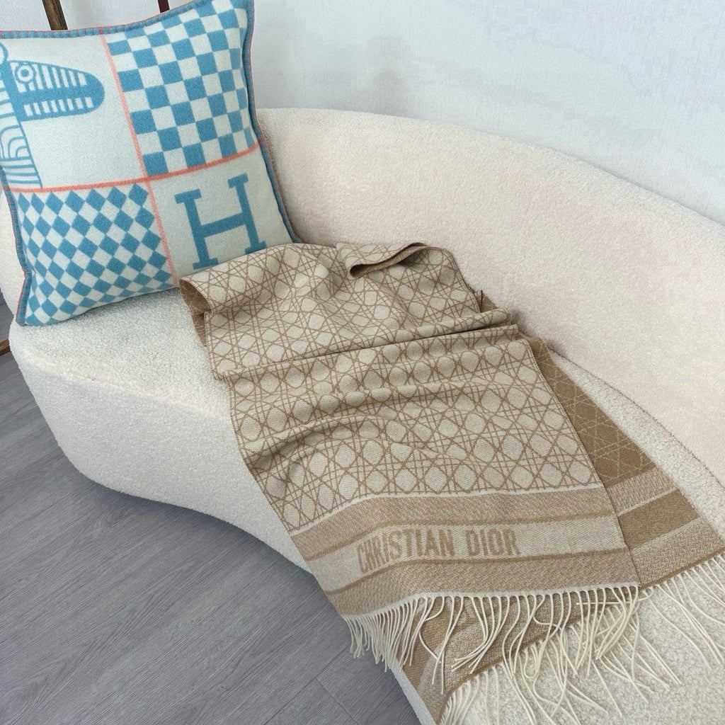 CD Double-Sided Scarf 200cm Beige Cashmere 150402