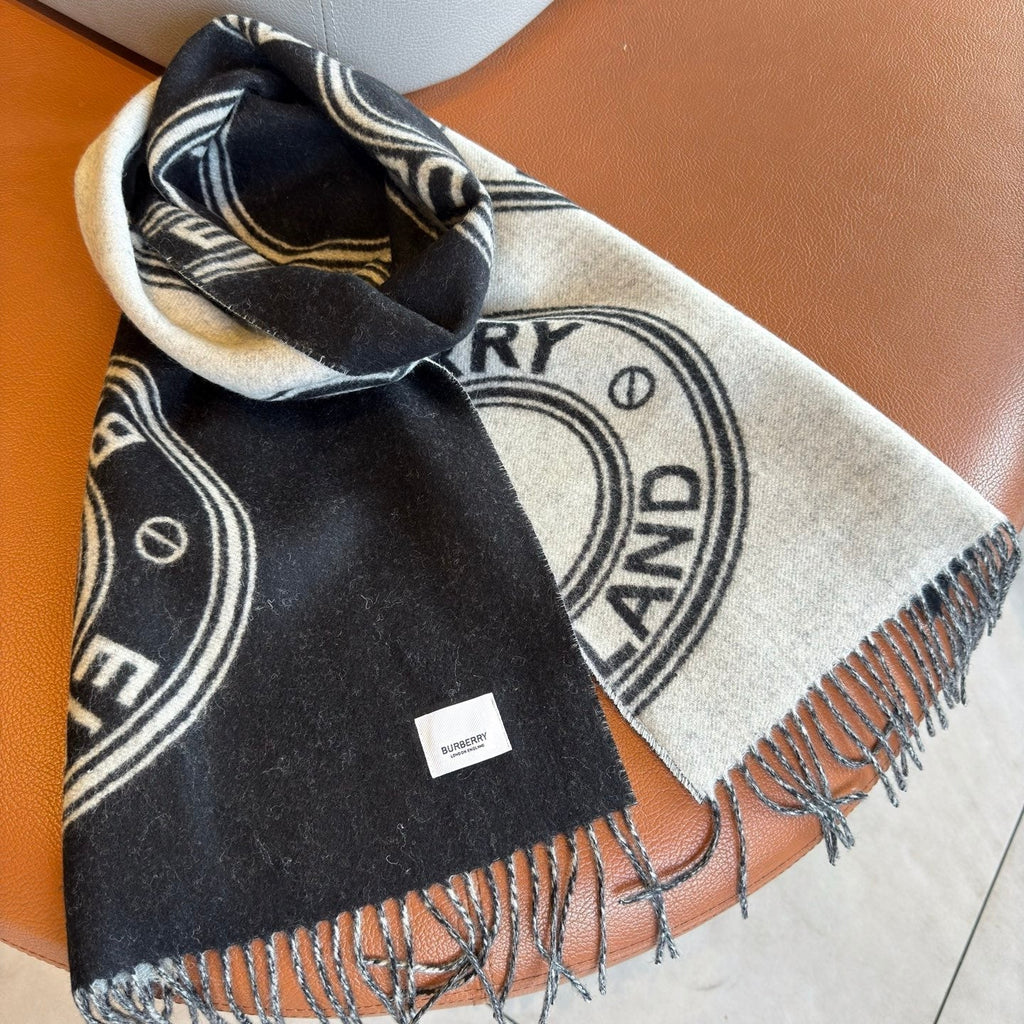 BBR Long Scarf 17CM Black Calico Cashmere 150404