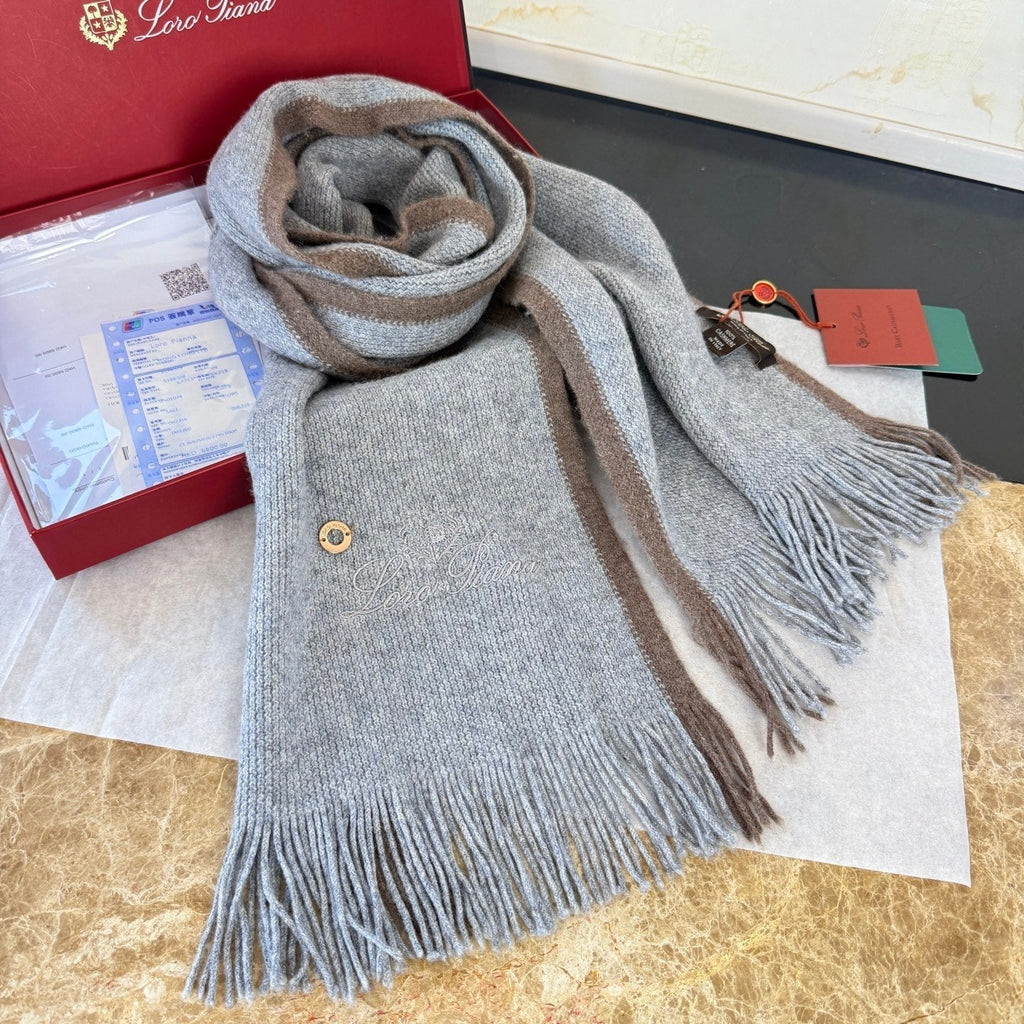 Loro Piana Long Scarf Grey Cashmere 150407