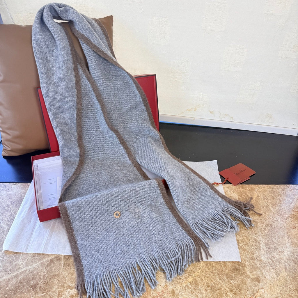 Loro Piana Long Scarf Grey Cashmere 150407