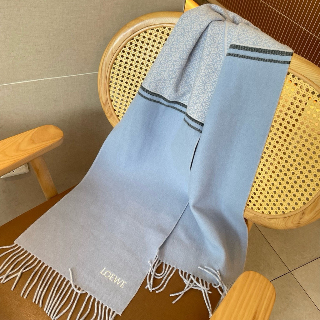 Loewe Scarf 180CM Blue Grey Cashmere 150408
