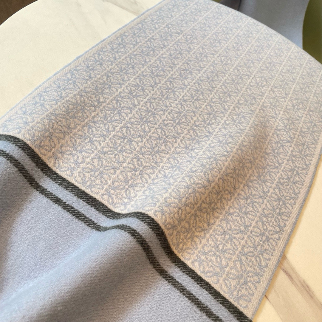 Loewe Scarf 180CM Blue Grey Cashmere 150408