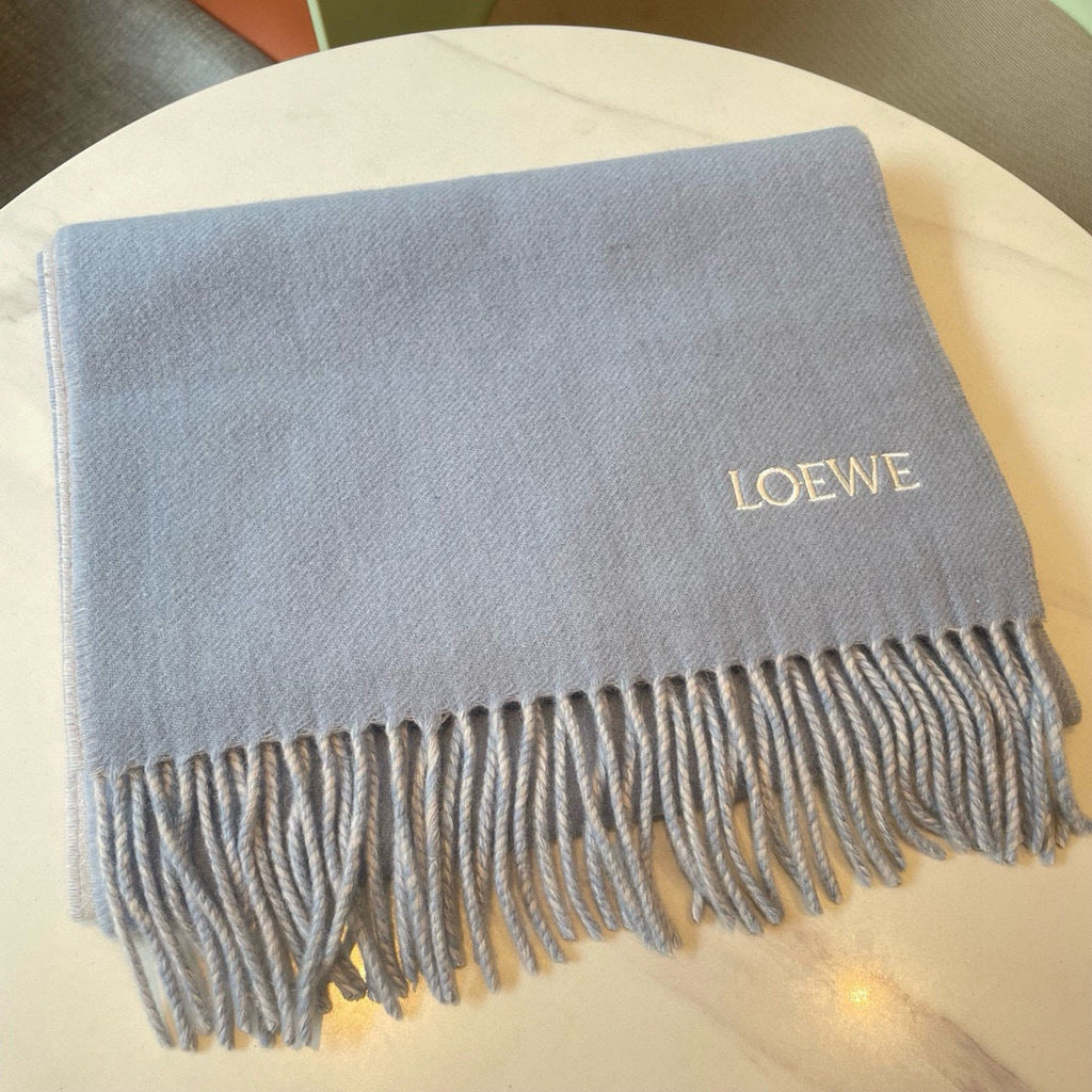 Loewe Scarf 180CM Blue Grey Cashmere 150408