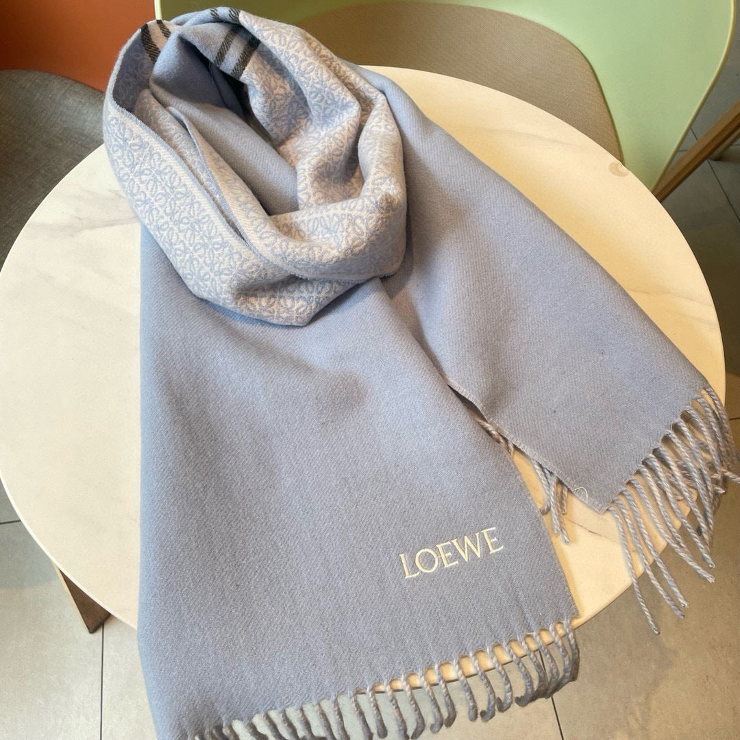 Loewe Scarf 180CM Blue Grey Cashmere 150408