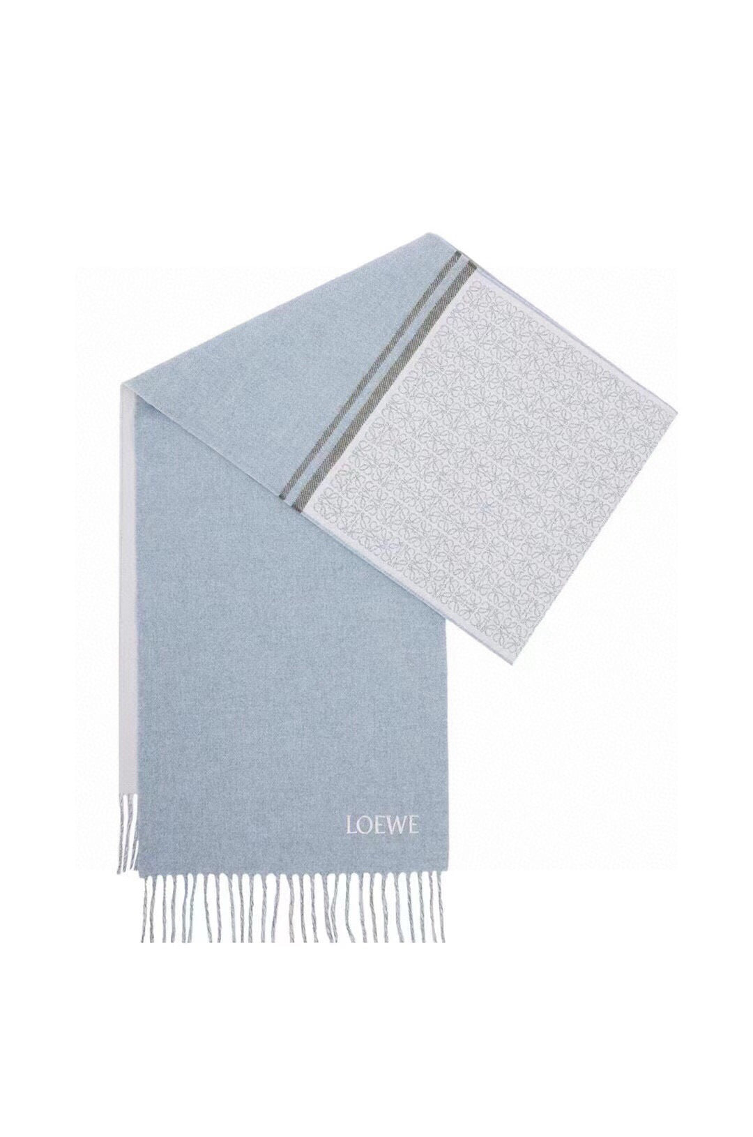 Loewe Scarf 180CM Blue Grey Cashmere 150408