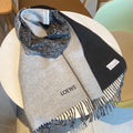 Loewe Scarf 180CM Black Grey Cashmere 150409