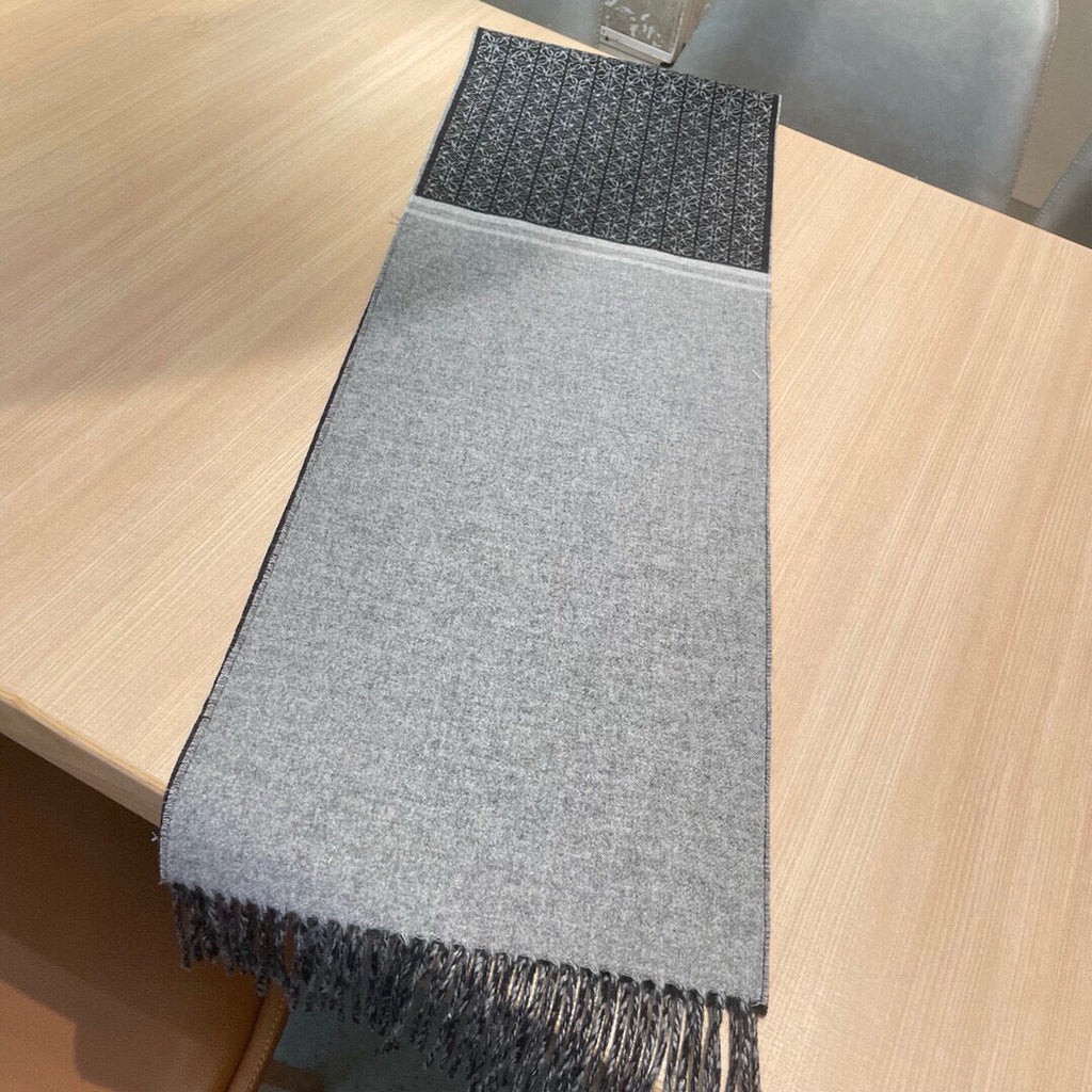 Loewe Scarf 180CM Black Grey Cashmere 150409
