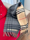 BBR Long Scarf 170CM Charcoal Archive Beige Cashmere 150410