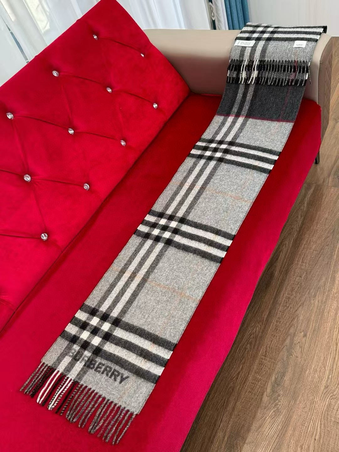 BBR Long Scarf 170CM Grey Cashmere 150411