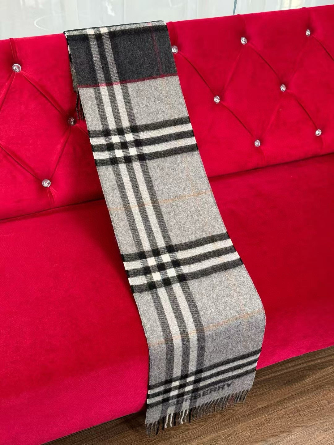 BBR Long Scarf 170CM Grey Cashmere 150411