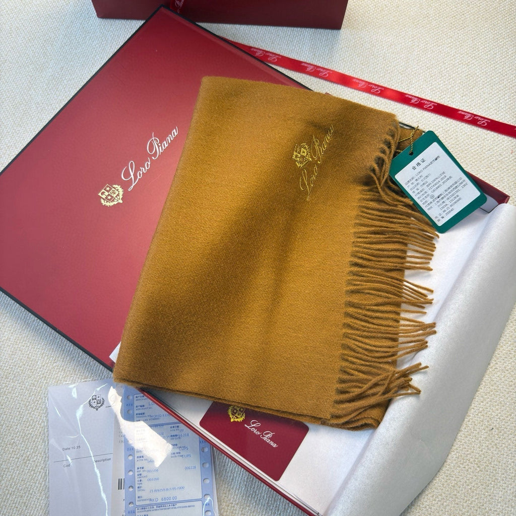 Loro Piana Long Scarf Camel Cashmere 150412