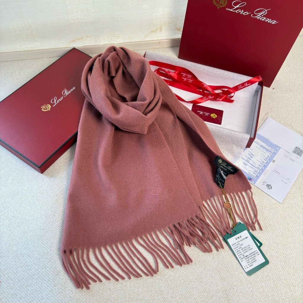 Loro Piana Long Scarf Pink Cashmere 150414