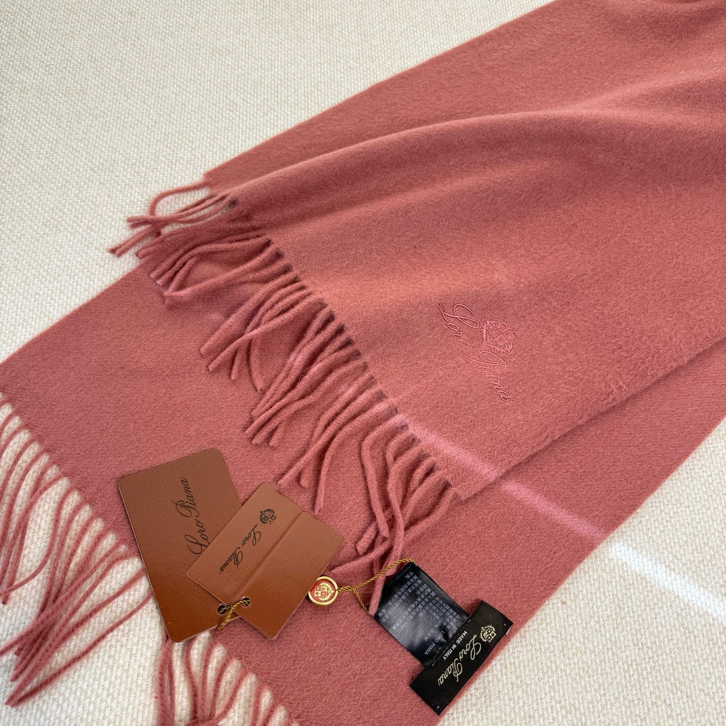 Loro Piana Long Scarf Pink Cashmere 150414