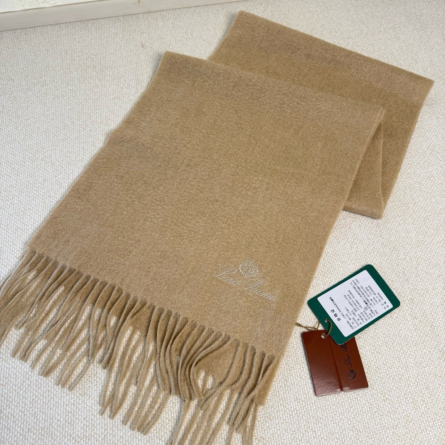 Loro Piana Long Scarf Beige Cashmere 150418