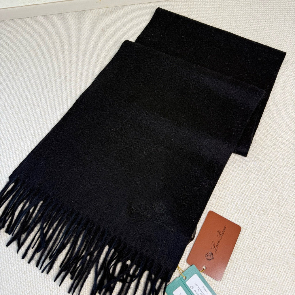 Loro Piana Long Scarf Black Cashmere 150419