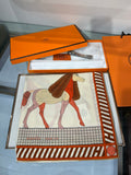 HM A Toute Allure Scarf 140 Ivory Orange Cashmere Silk 200680