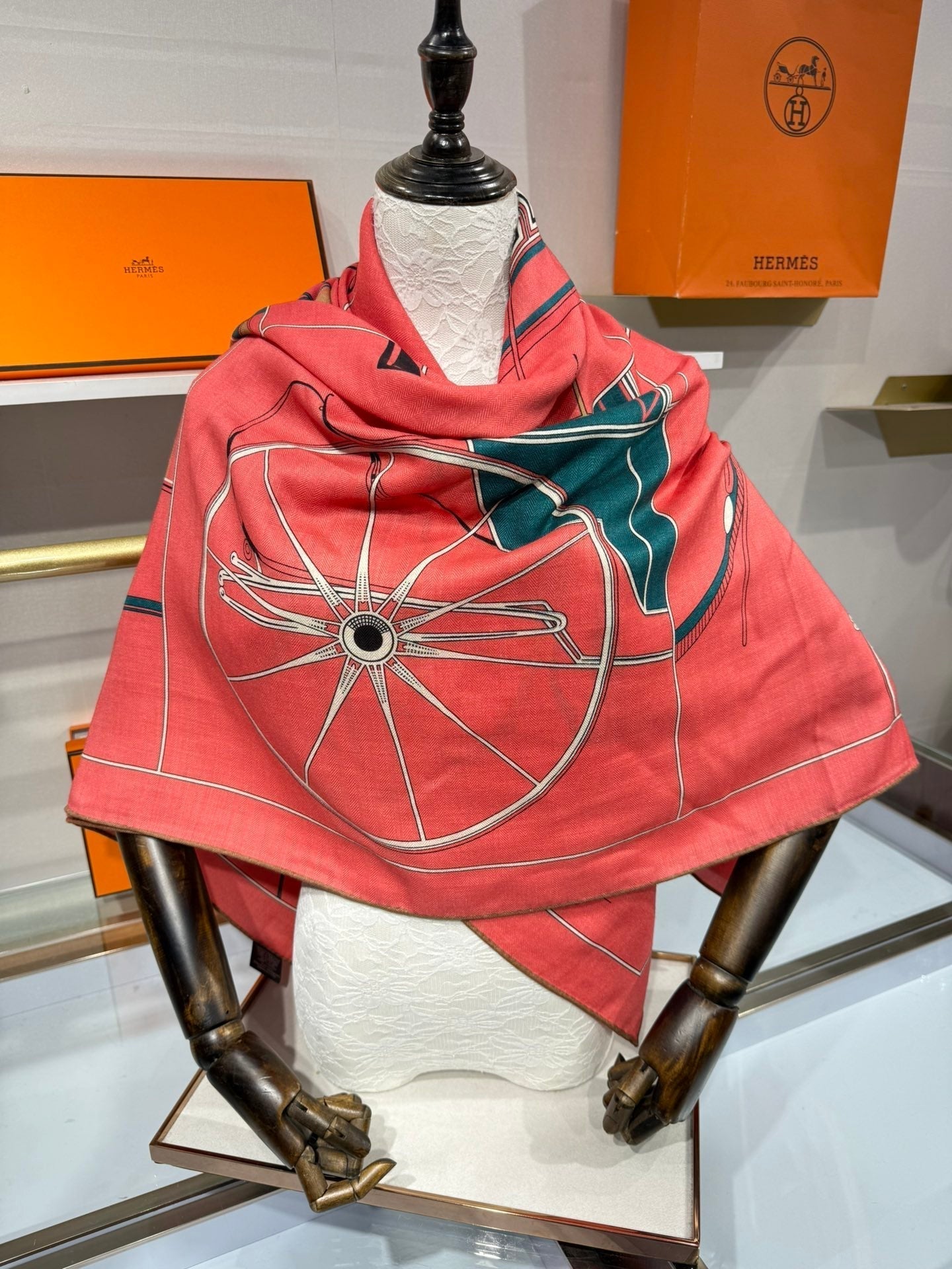 HM A Toute Berline Scarf 140 Pink Cashmere Silk
