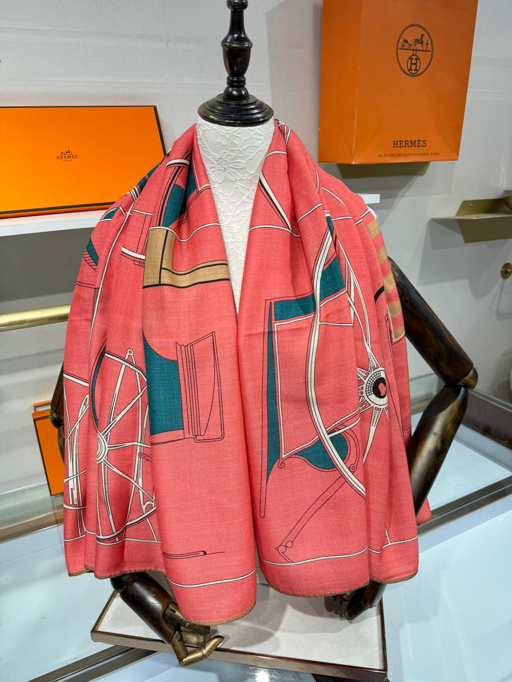HM A Toute Berline Scarf 140 Pink Cashmere Silk