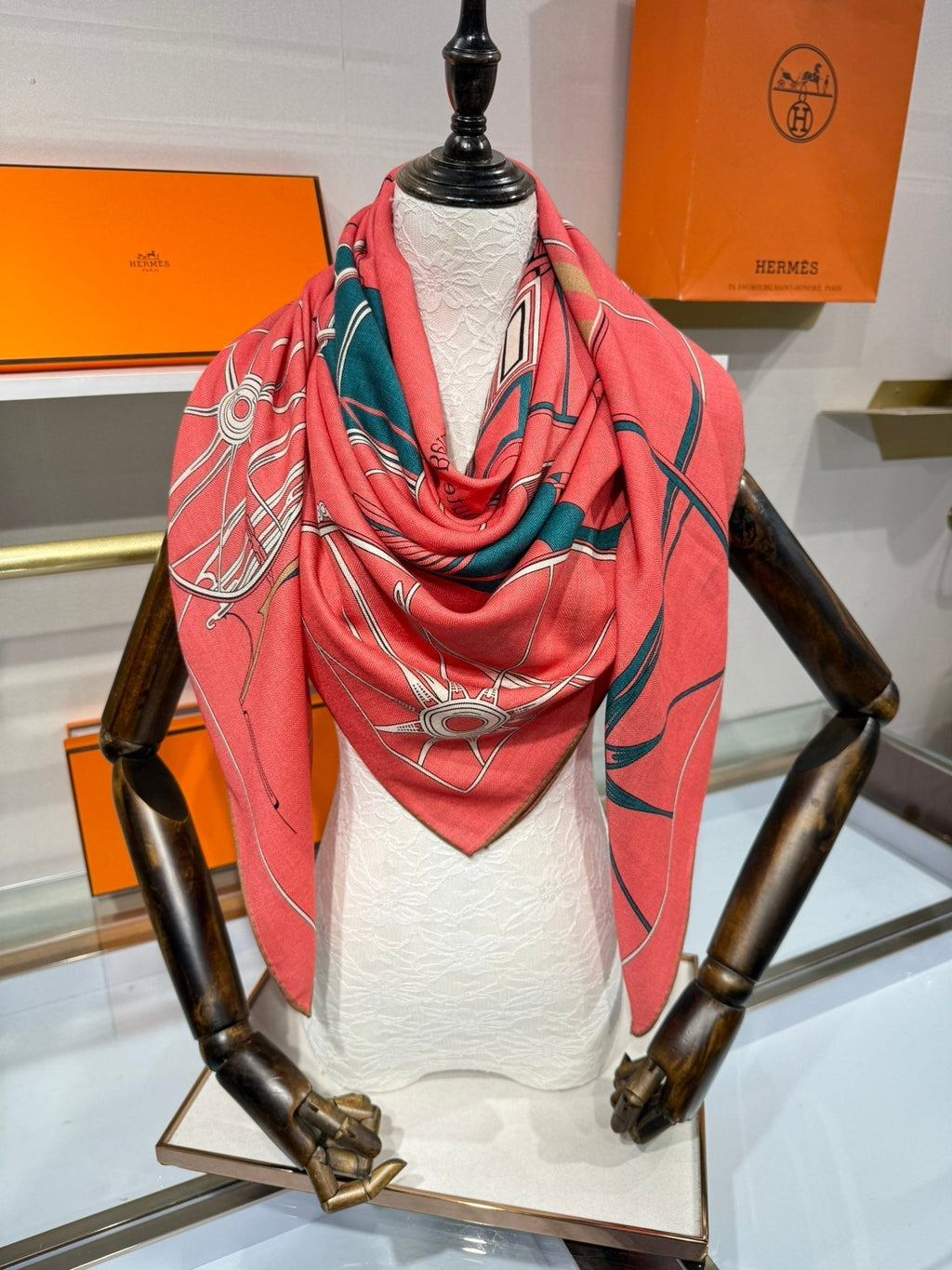 HM A Toute Berline Scarf 140 Pink Cashmere Silk