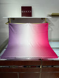 GG Fringe Scarf 90x90 Pink Colorful Silk Twill 203993