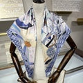 CD Avenue Scarf 90x90cm Blue Colorful Twill Silk 209102