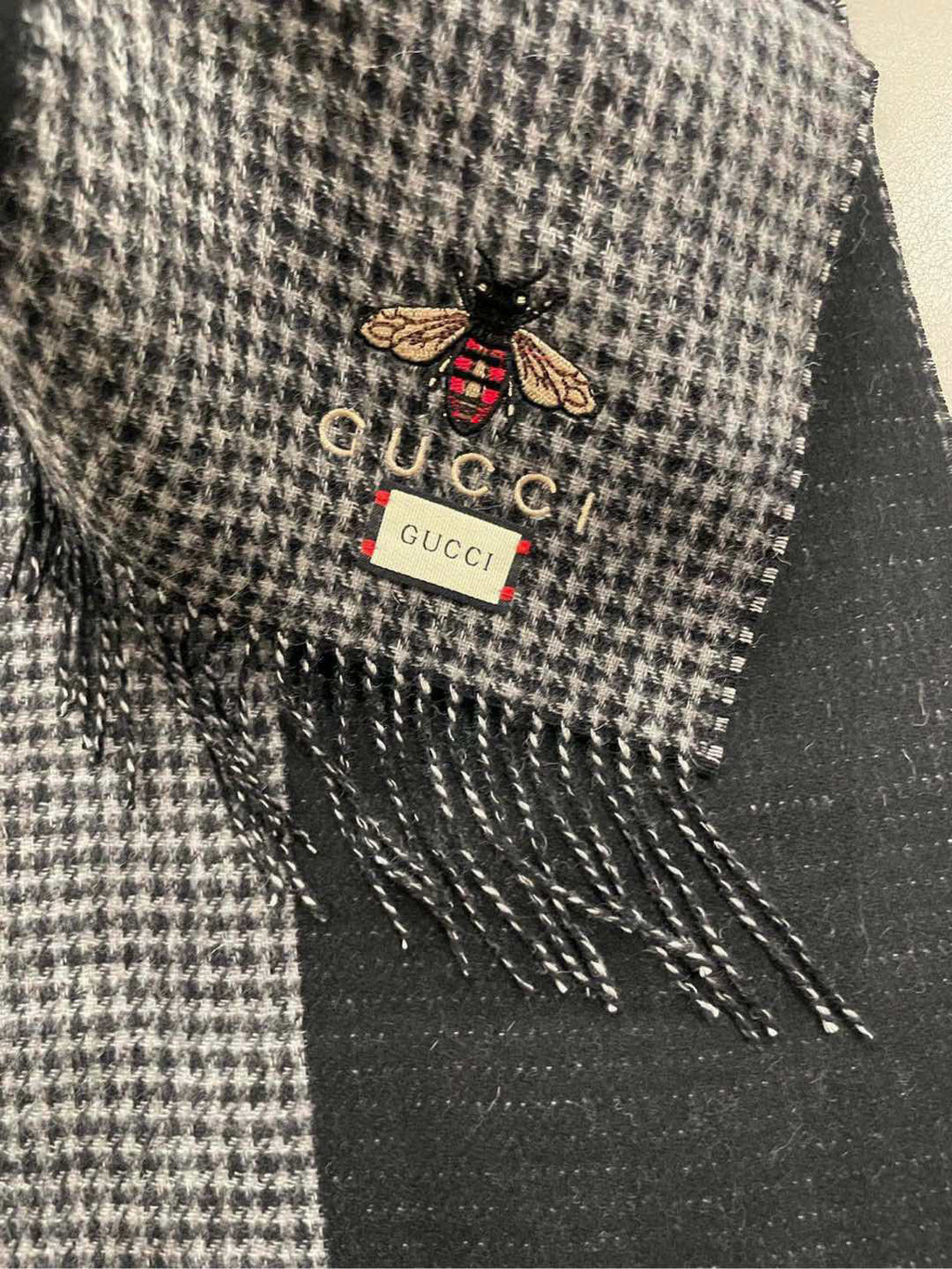 GG Double-Sided Scarf 180CM Black Cashmere 287525