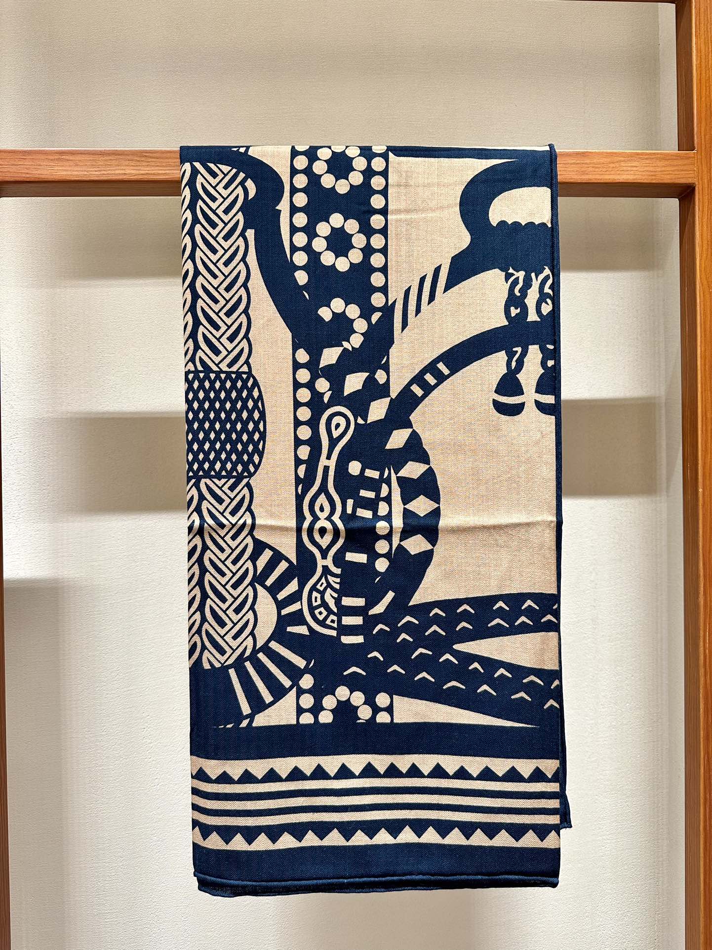 Fantaisie d'Etriers Scarf 140 CM Navy Blue Silk