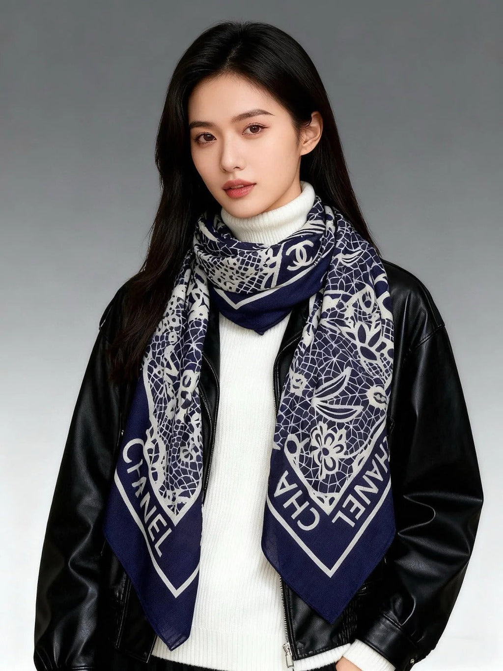 CHANEL 25S SCARF 135 CM IN CASHMERE AND SILK 943315